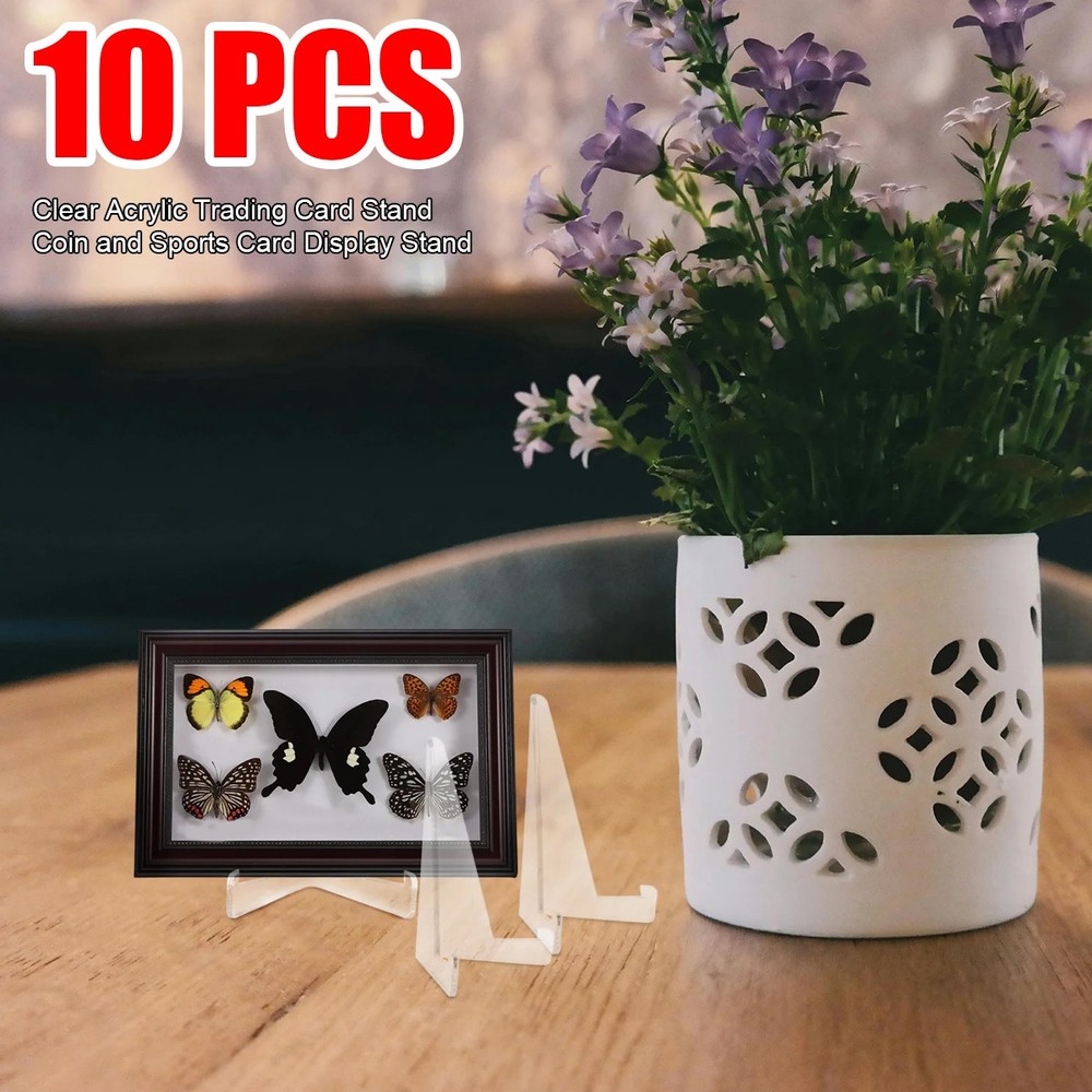 10 PCS Triangular Clear PS Display Stand Space-Saving Holder for Cards Coins New