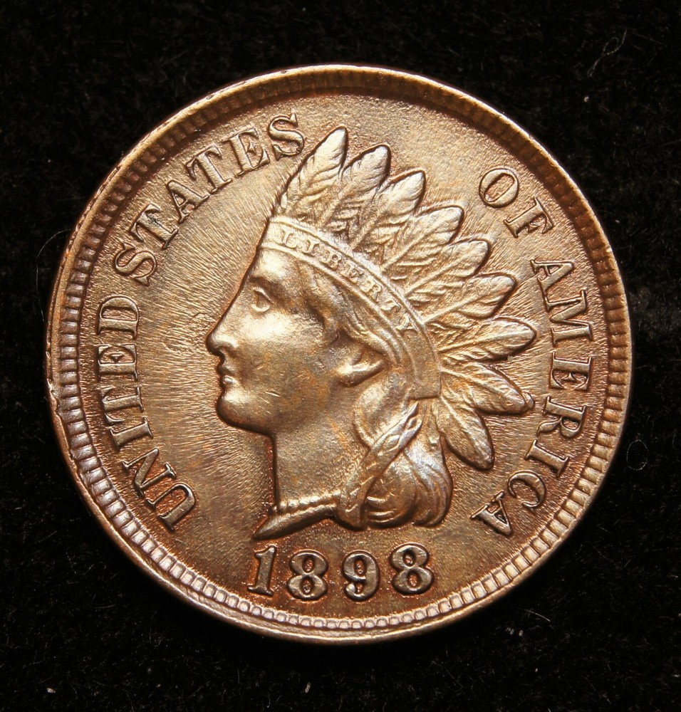 1898 Indian Head Cent  MS+++Brown