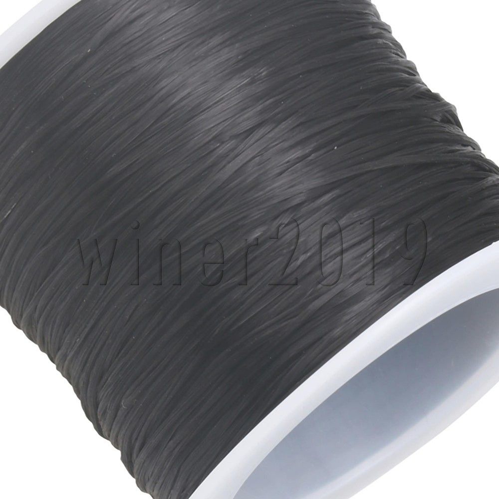 0.5mm Flat Black Elastic Bracelet String Cord Stretchy Beading Thread 60m Long