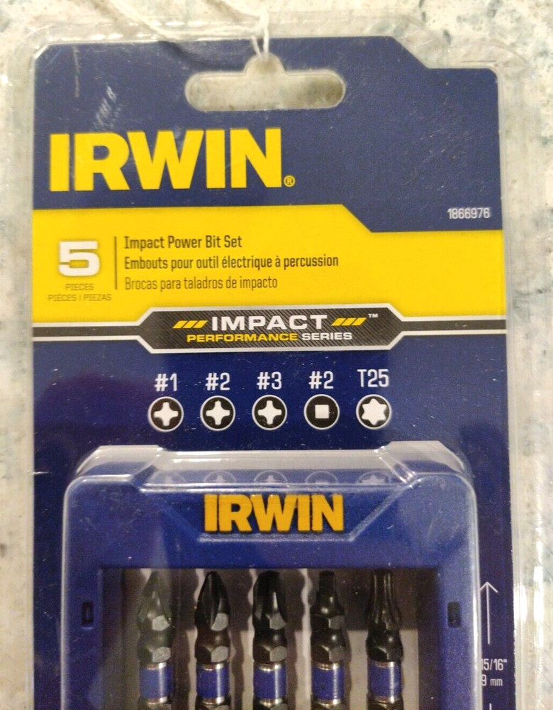 NEW IRWIN 1866976 IMPACT POWER BIT SET 5PC