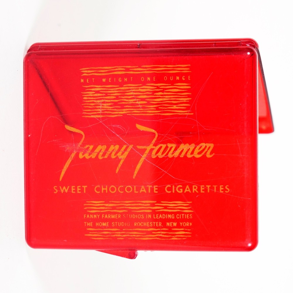 🔥 Fanny Farmer Translucent Red Plastic Case for Chocolate Cigarettes (empty)