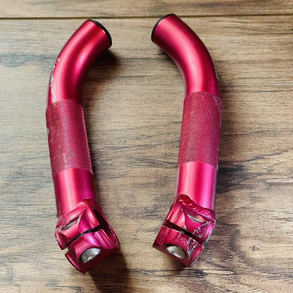Control Tech Red Anodized MTB Bar Ends Curved Short Reach