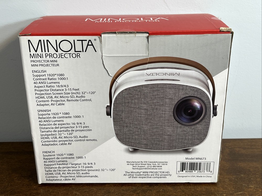 Minolta MN673 Mini LCD Projector Open Box