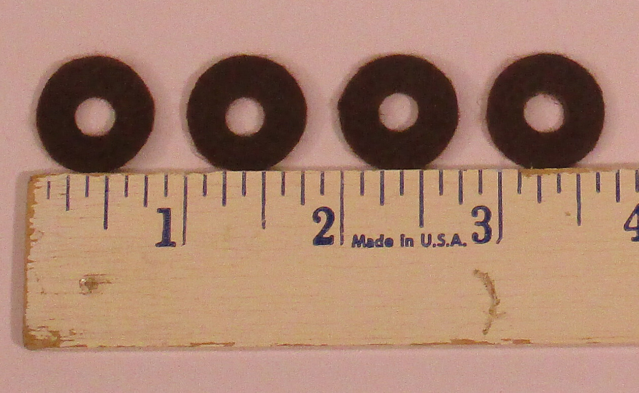 New 3/4" Brown Knob Felt Washers Set of Four - Old Antique Vintage Tube Radio