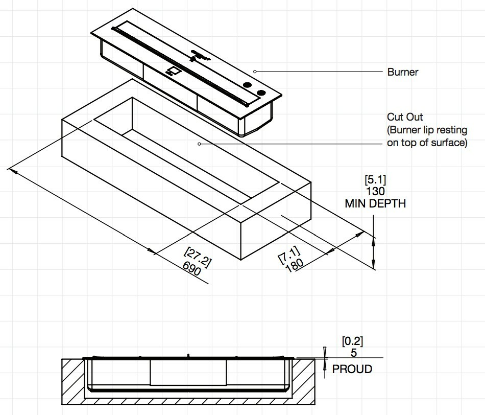 EcoSmart Fireplace insert burner XL700