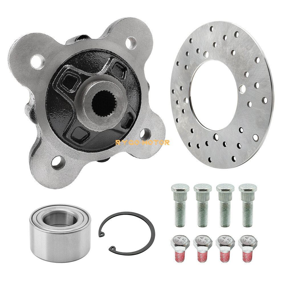 Rear Wheel Hub Bearing Studs Brake Rotor Kit for Polaris Ranger 900 1000 XP Crew