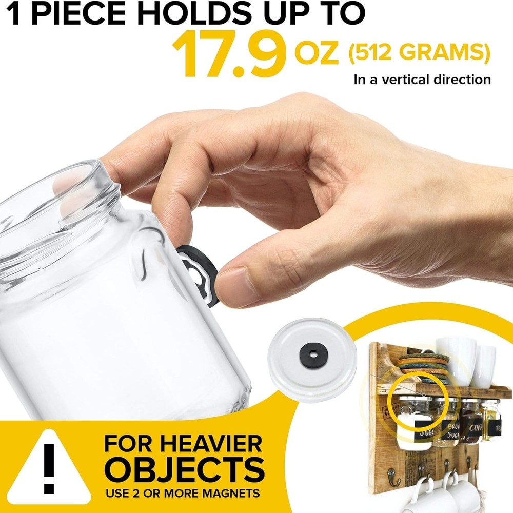 Versatile 40 Pack Ultra Strong Ring Magnets - Perfect for Home & Craft Projects