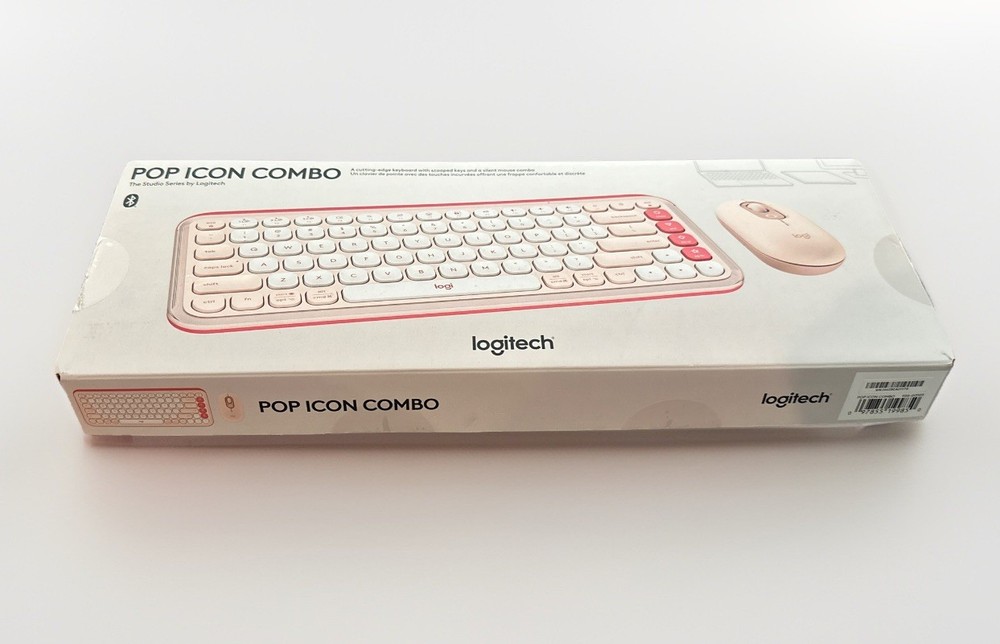 Logitech POP ICON Combo, Bluetooth Keyboard and Mouse Combo - Rose