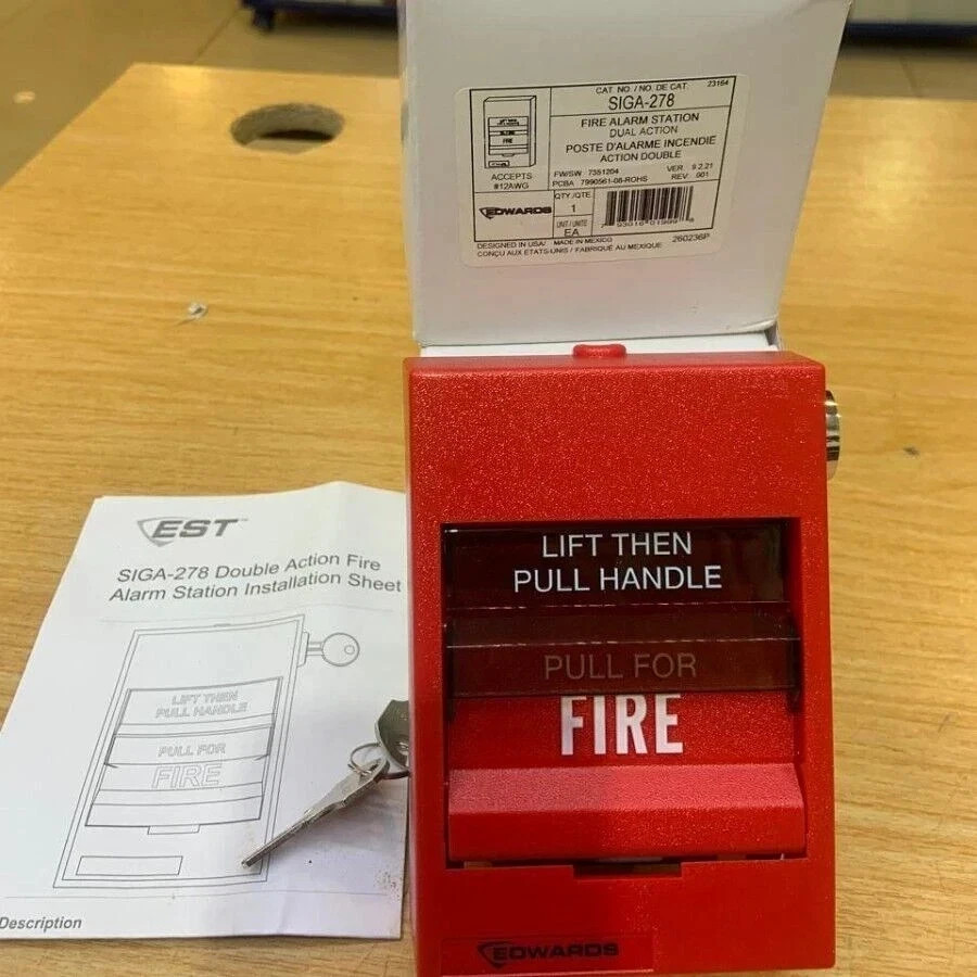 Edwards EST SIGA-278 Manual Pull Station (Double Action, Single Stage)