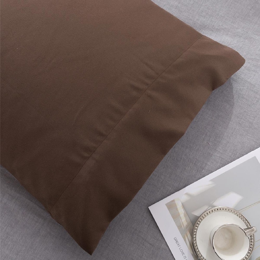 Microfiber Queen Bed Pillowcases 2 Pack Super Soft Bed Pillow Covers Envelope