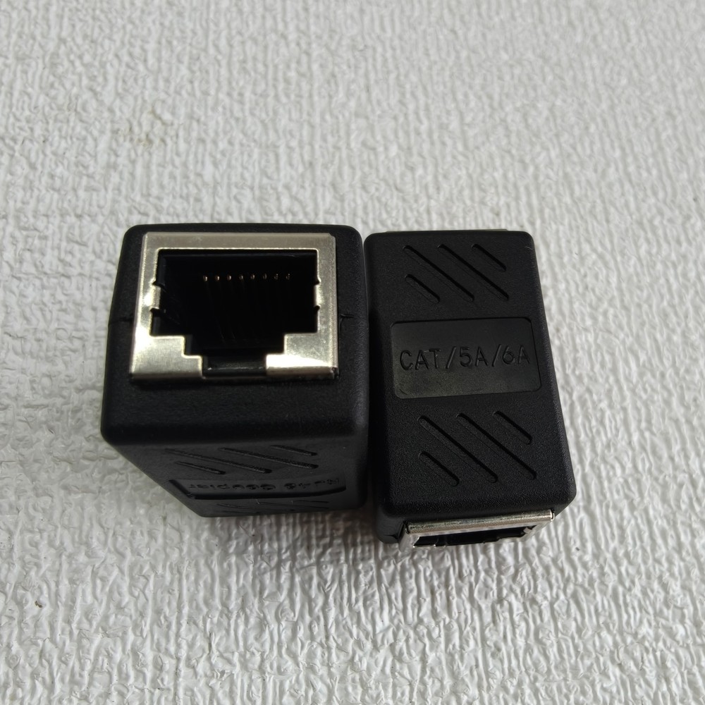 2pcs RJ45 Inline Coupler Cat7/Cat6 Ethernet Network Cable Extender Connector
