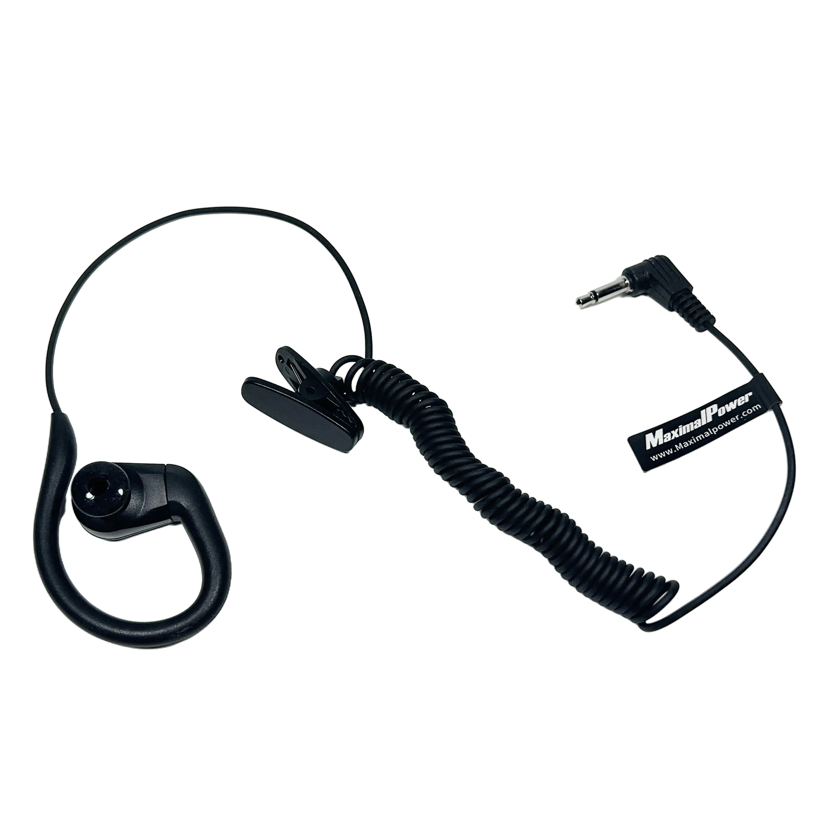 MaximalPower Listen Only 180° Earpiece 3.5mm Ear Hook for 2-Way Radios Speakers