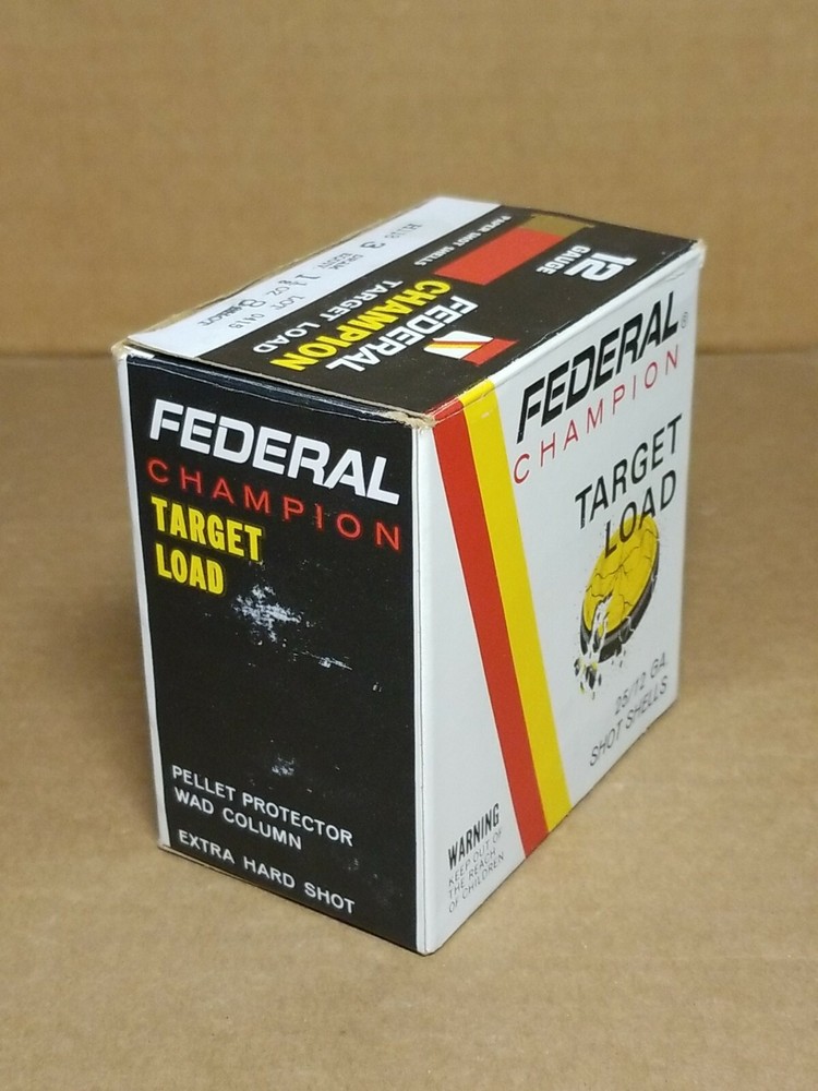 FEDERAL 12 GAUGE CHAMPION TARGET LOAD EMPTY AMMO BOX