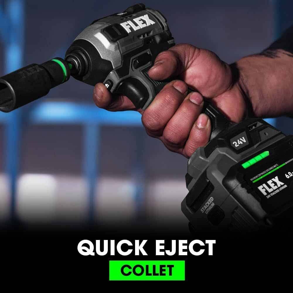 Flex FX1371A-1H 24V 1/4" Quick Eject Hex Impact Driver w/ Multi-Mode Lithium Kit