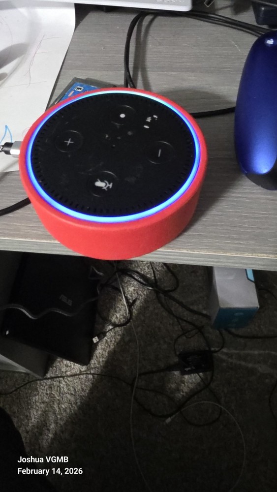 Amazon Echo Dot (2nd Generation) Smart Speaker - Black W/red Cover (NO USB)