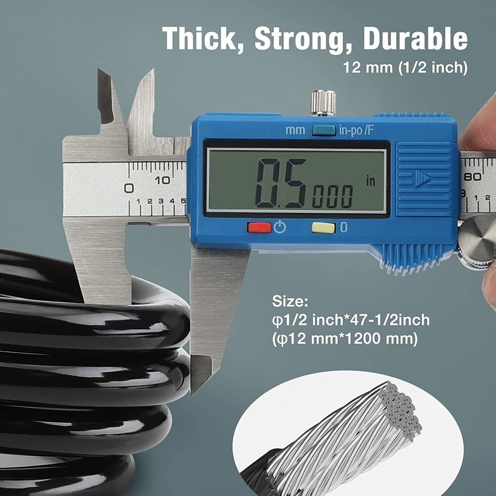 ValueMax Cable Bike Lock 4FT Stainless Keys ABS Lock Shell Secure Mount Bracket