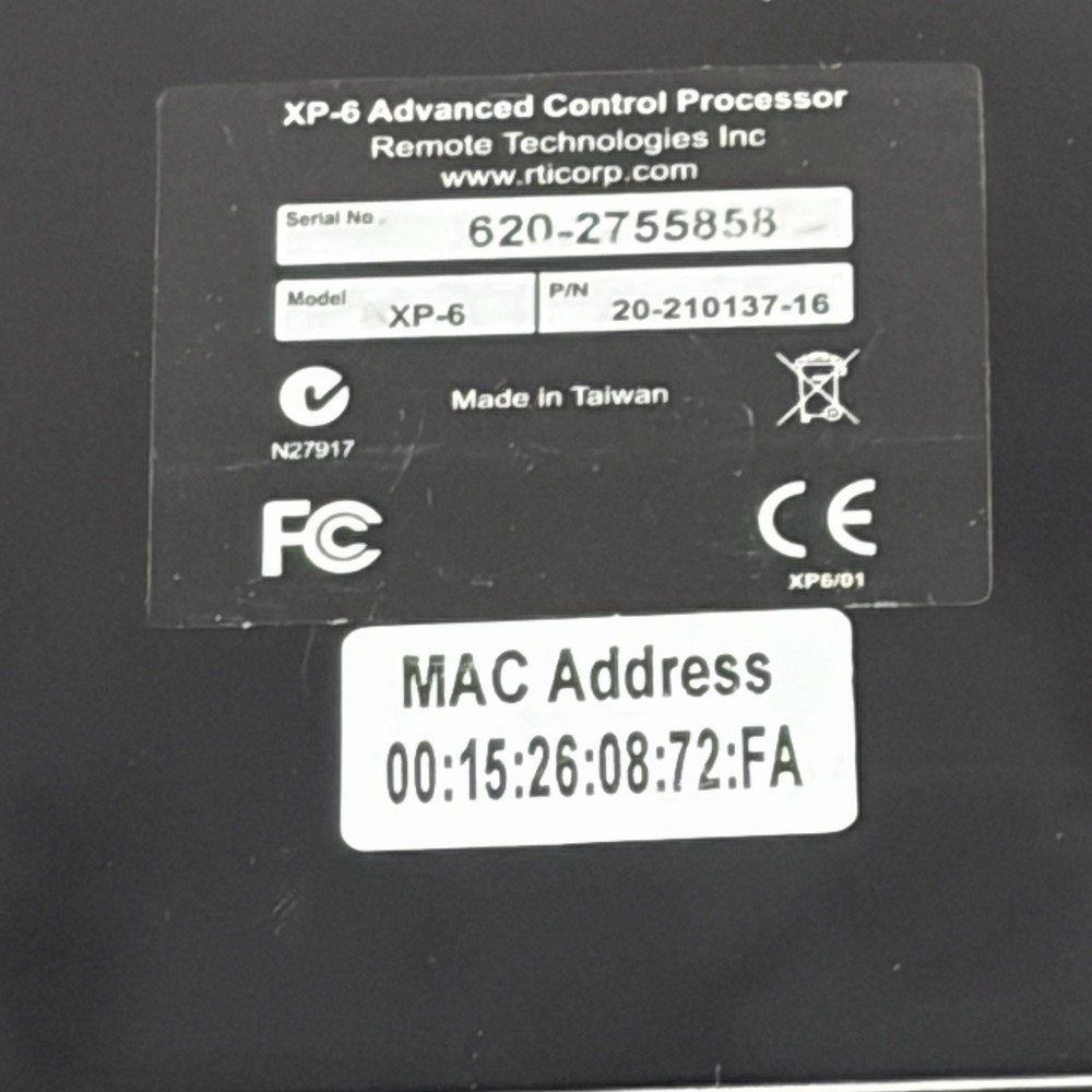 RTI XP-6 Advanced Control Processor - Used - Free Shipping -