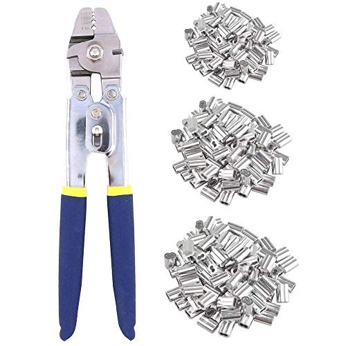 Wire Rope Cable Crimping Tool, Wire Rope Swaging Tool with Cutting Function,
