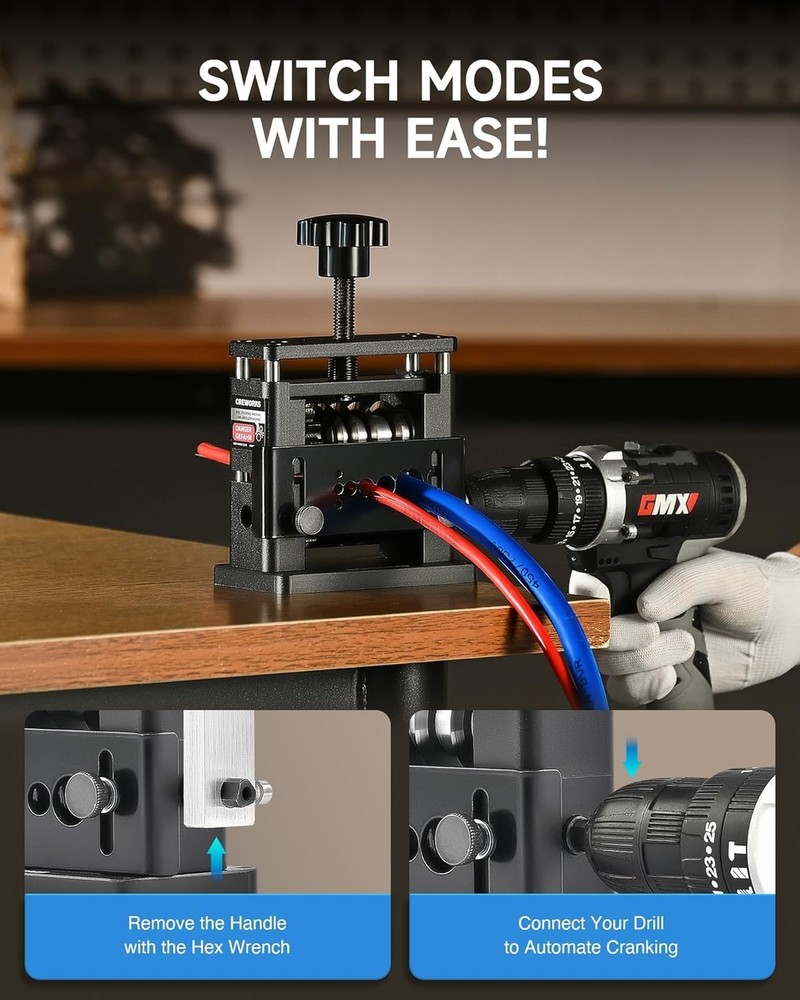 Manual Wire Stripping Machine, Drill Powered Wire Stripper Machine with 6 Cha...