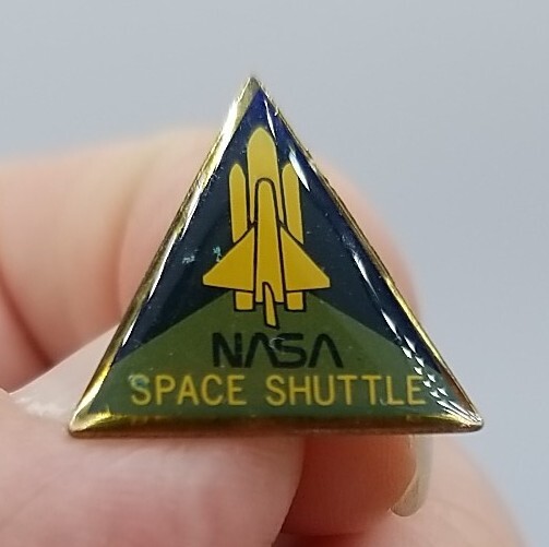 Vintage NASA Space Shuttle Gold-Toned Triangle Lapel Pin