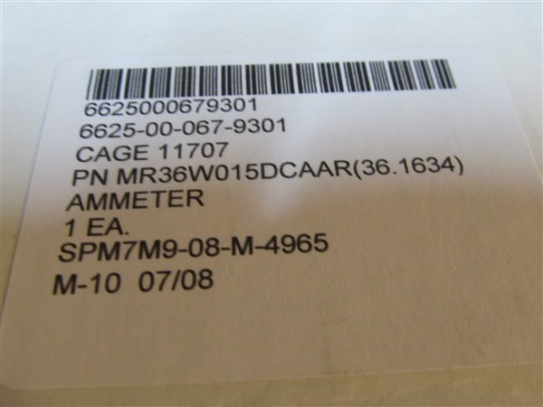 Ideal 3.5" 0-15 DC Amperes Panel Meter