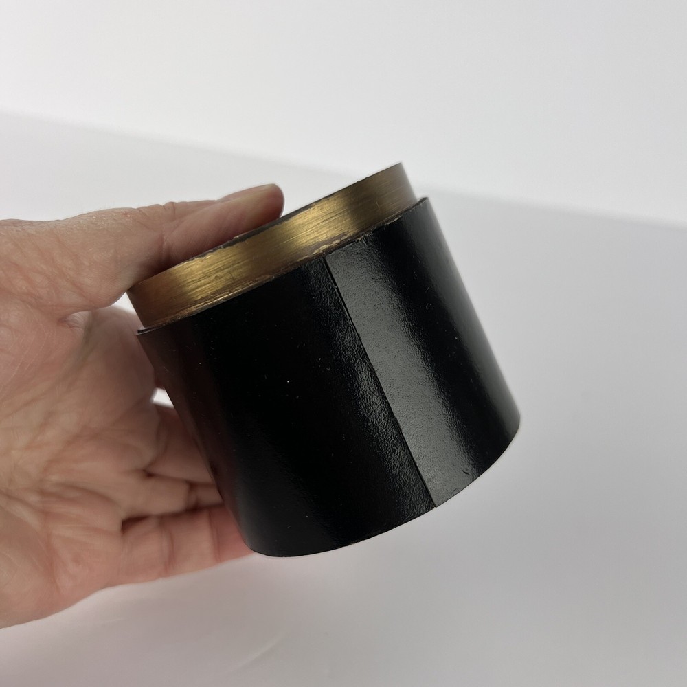 Vtg Cigarette Box Germany Brass Leather