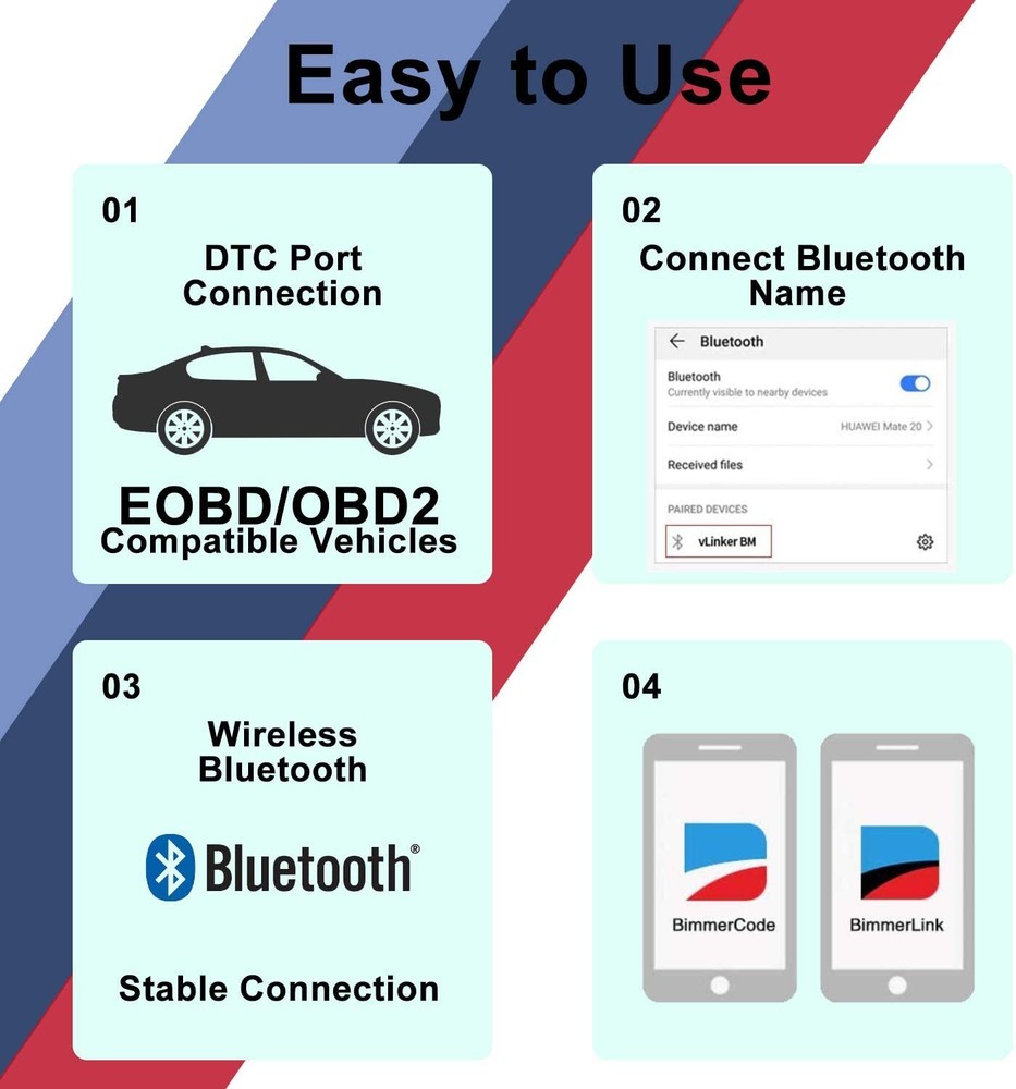 Vgate vLinker BM Bluetooth3.0 OBD2 Scanner BIMMERCODE BMW Code Reader Android