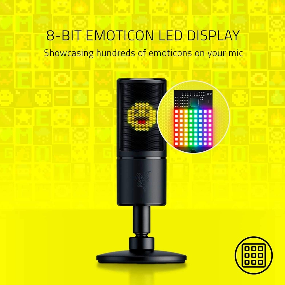 Razer Seiren Emote Streaming Microphone LED Display Hypercardioid Condenser Mic