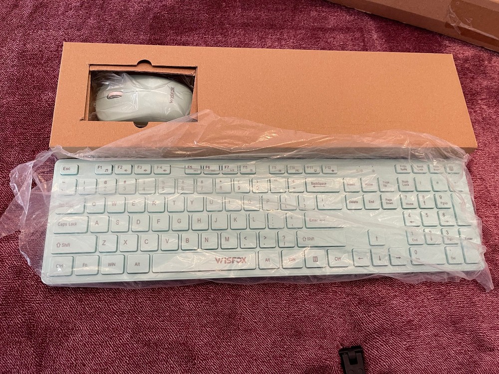 Wisfox Mint Green Wireless Keyboard & Mouse TESTED