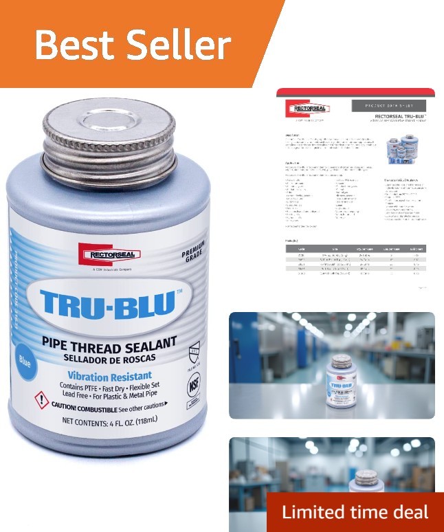 Tru-Blu Fast-Dry Pipe Thread Sealant - PTFE Enriched for High Vibration Use