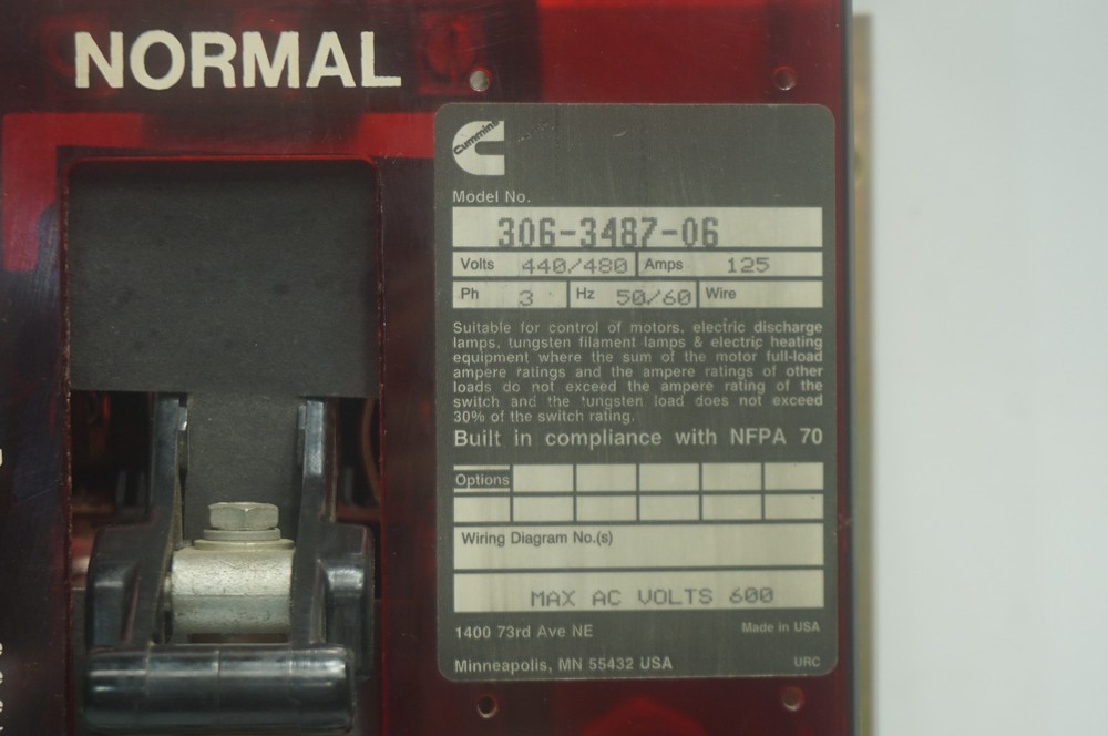 Onan Cummins 306-3487-06 Automatic Transfer Switch 212-04-45 Linear Motor