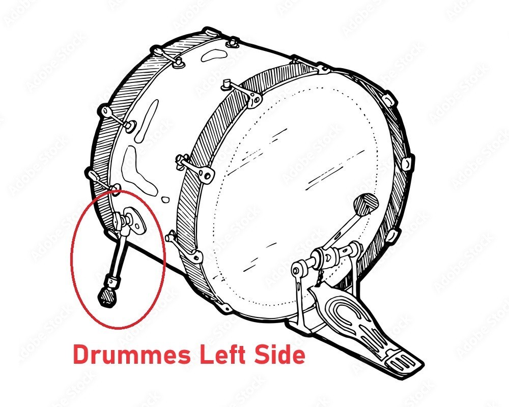 Gretsch Bass Drum Spur Leg Complete Post Assembly -Left Side