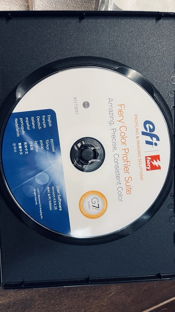 EFI. G7 New Version. Color profiles software