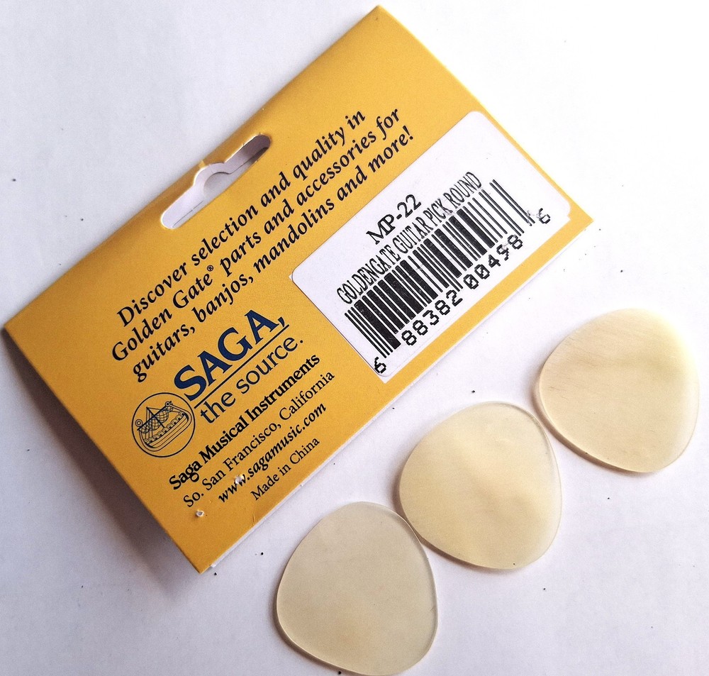 Golden Gate Picks MP-22 Mock Tortoise Flat Pick - Narrow Triangle - 3 Pack