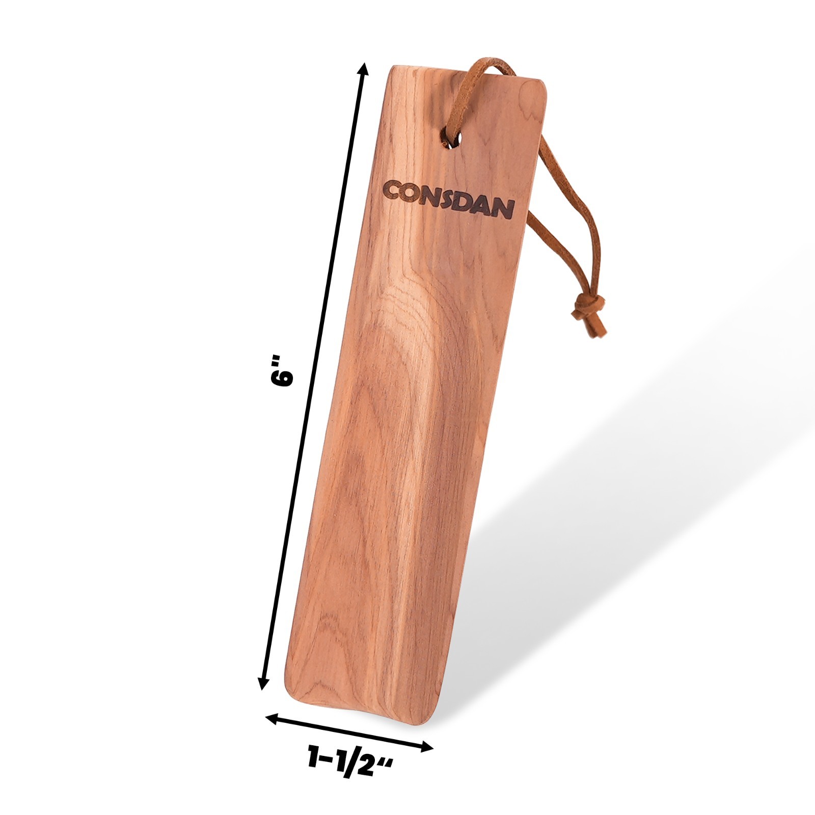 CONSDAN Shoe Horn | USA Grown Solid Cedar Wood Shoe Horn