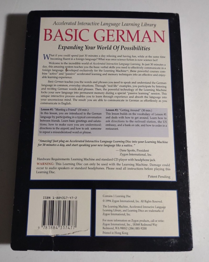 ZYGON Learning Disc Library 3D Mind Sync InnerMind Programming Disc-BASIC GERMAN