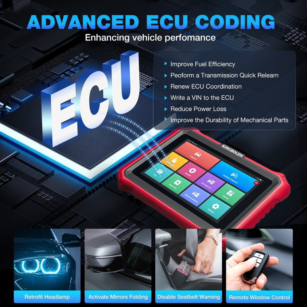 2026 KINGBOLEN K8 ELITE Car OBD2 Scanner Full System Diagnostic Tool ECU Coding