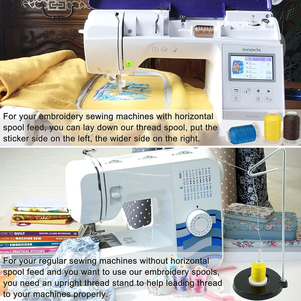 63 Spools Polyester Machine Embroidery Thread Kit 500M Colors Compatible with Br