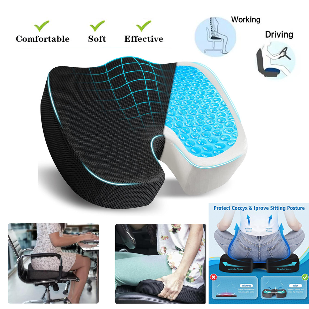 Memory Foam Prostate Cushion Tailbone Sciatica Back Pain Relief Comfy Car Seat
