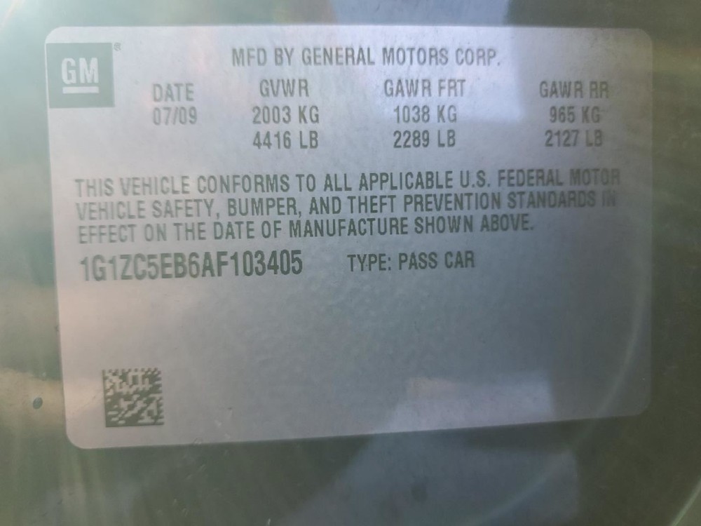 MALIBU 2010 Transmission Shift OEM