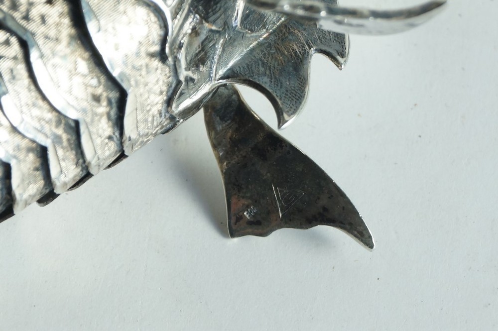 Solid silver articulated fish, Spain (76477)
