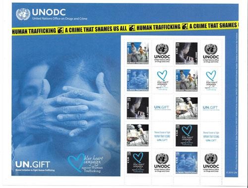 UN 2010 VIENNA PERSONALIZED SHEET MNH STOP HUMAN TRAFFICKING S-35