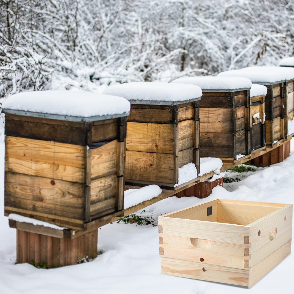 Thyle 10 Frame Beehive Candy Board and Quilt Box Combo Set, Assembled Bee Can...