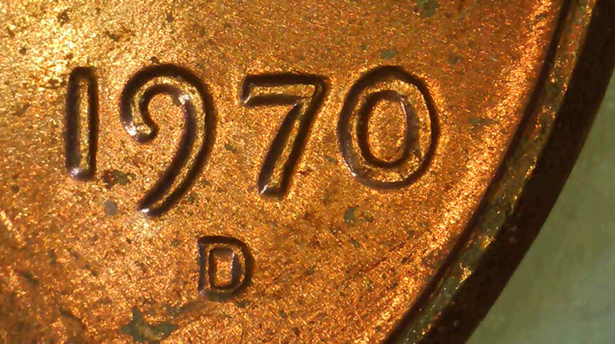 1970 D Lincoln Cent BU Mostly Red- Spike Head- Unlisted
