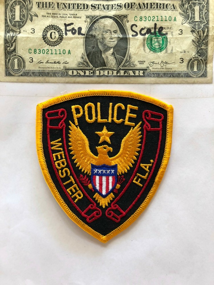 Webster Florida Police Patch  un-sewn in mint shape
