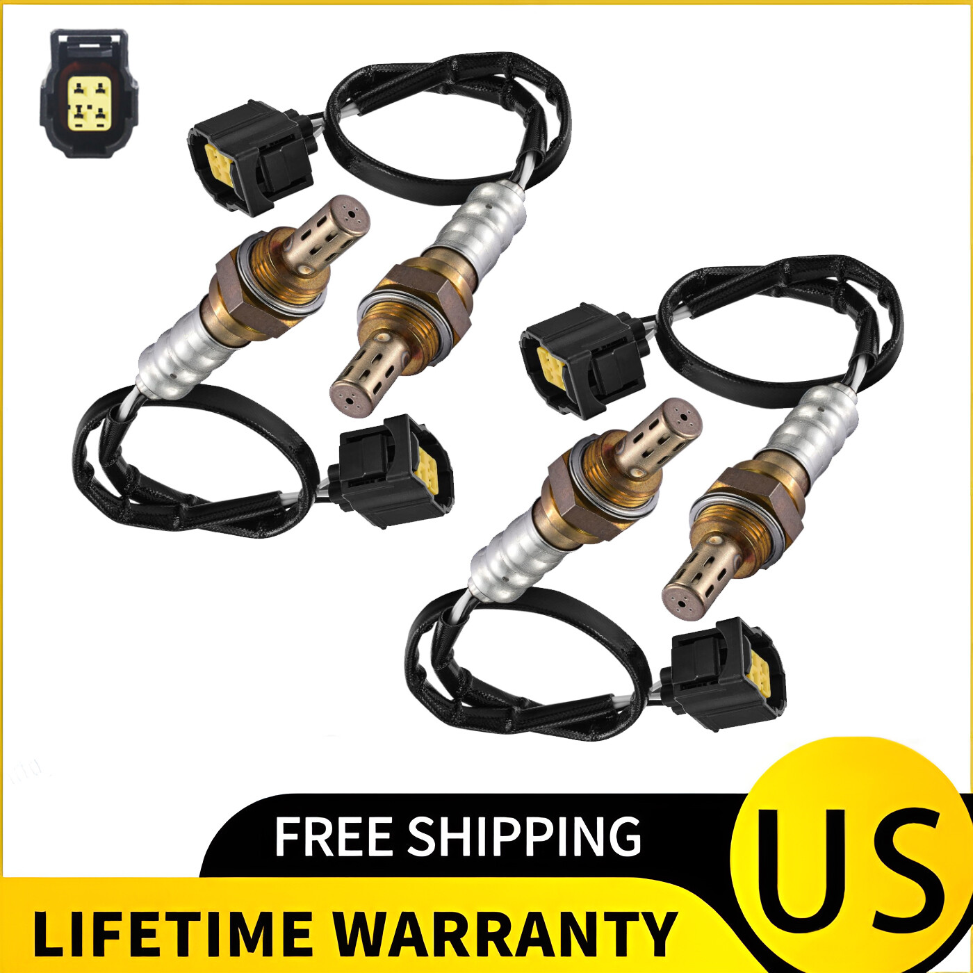 4x Upstream+Down Oxygen Sensor for Jeep Wrangler 3.8L 2007-2011 & 4.0L 2001-2006