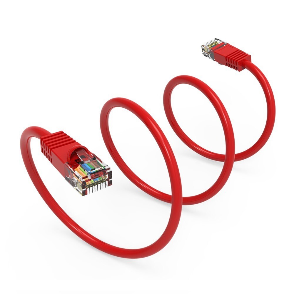 0.5FT Cat5E RJ45 Ethernet LAN Network UTP Snagless Patch Cable Pure Copper Red