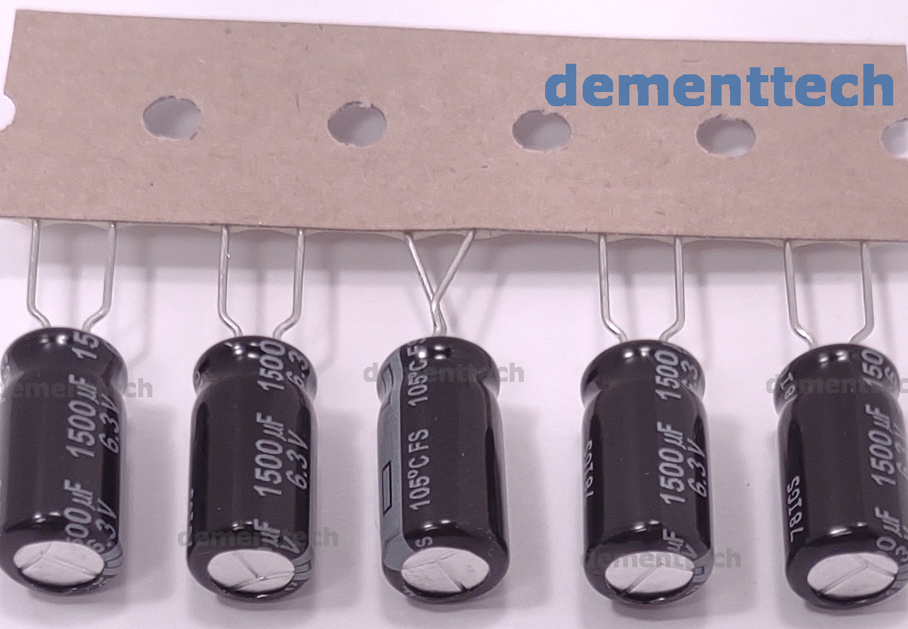 5x Panasonic FS 1500uF 6.3V 105C Low-ESR Low Profile 8mm capacitors caps 8x15mm
