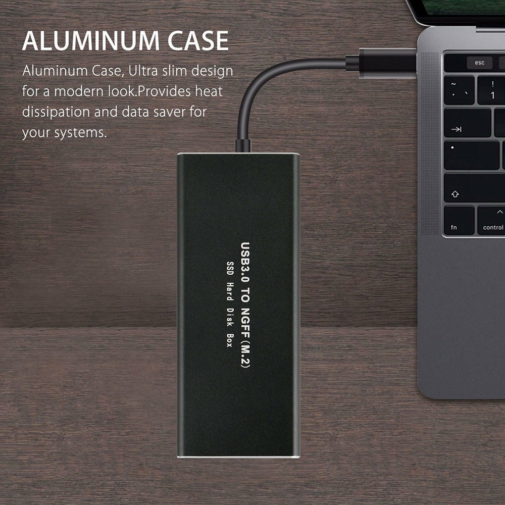 M.2 SATA SSD to 3.0 USB External SSD Reader Converter Adapter Enclosure .