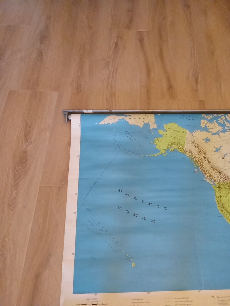 Vintage Pull Down School House Map